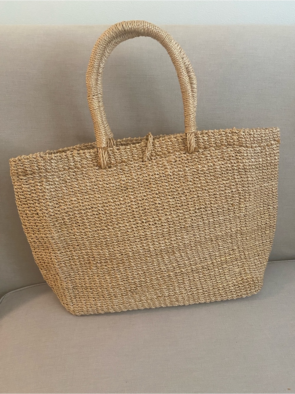 NWOT Woven Straw Tote Bag - Natural purchased in Spain - Picture 2 of 14